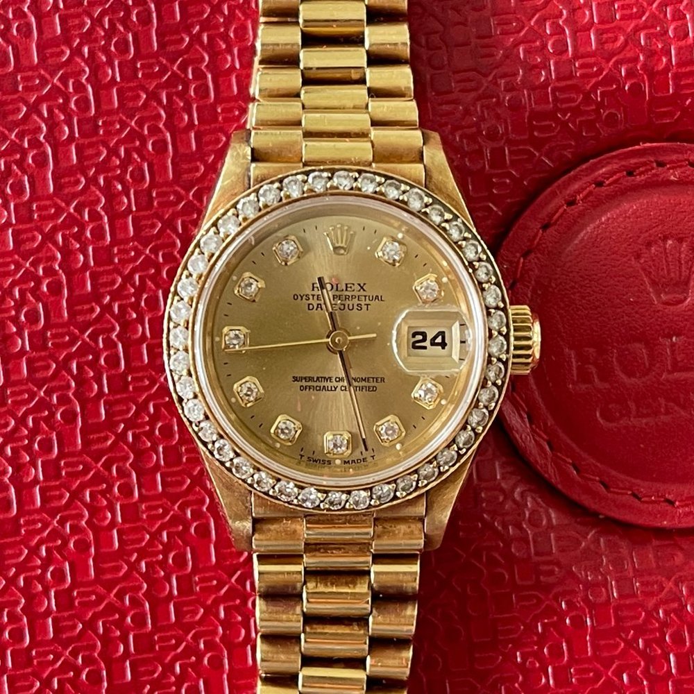 Rolex Lady Datejust 26mm 18k Yellow Gold Watch